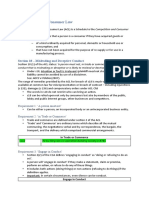 Summary Notes - Consumer Law