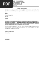 Surat Pemberitahuan Wfh