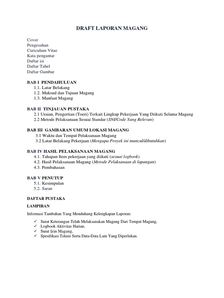 Draft Laporan Magang Lengkap | PDF