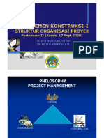 "Struktur Organisasi Proyek" - Manajemen Konstruksi I - Pertemuan 2