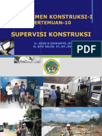 "Supervisi Konstruksi" - Manajemen Konstruksi I - Pertemuan 10