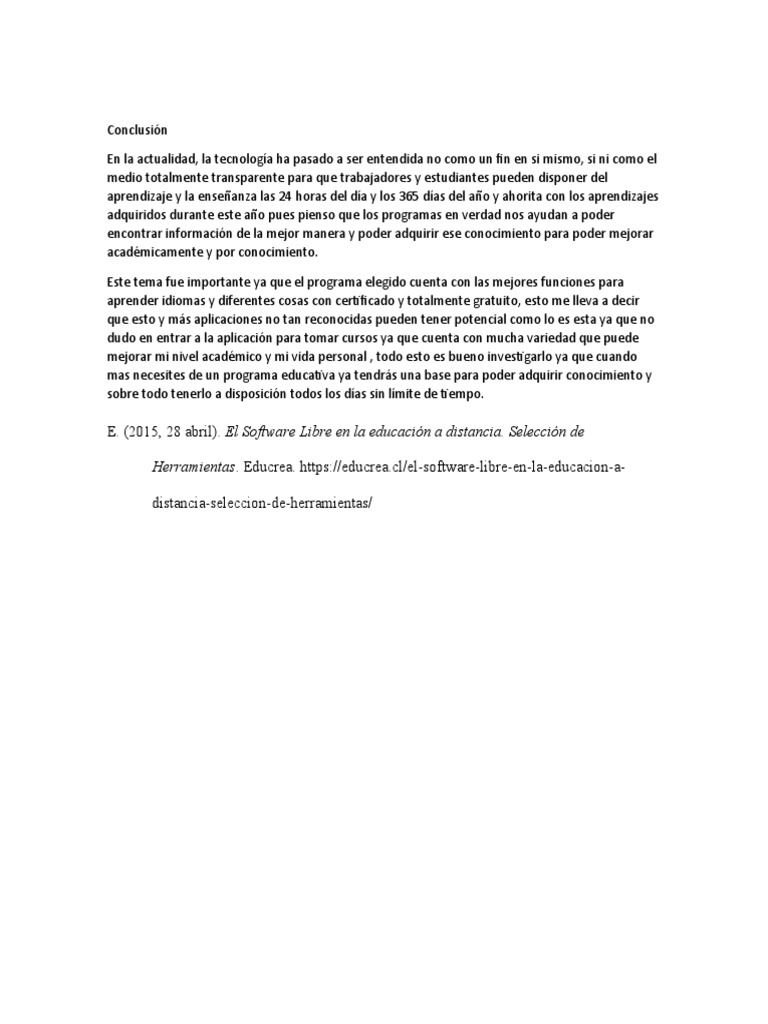 Conclusión Sobre Los Software | PDF