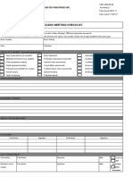 Toolbox Meeting Checklist: Sub-See Philippines Inc