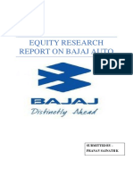 Equity Research Report On Bajaj Auto: Submitted by - Pranav Sainath K