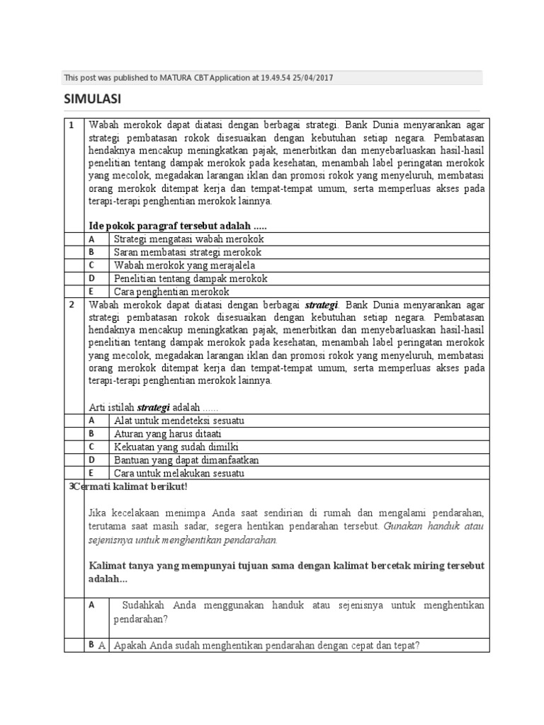 Strategi Atasi Wabah Merokok | PDF | Kajian Bahasa Asing