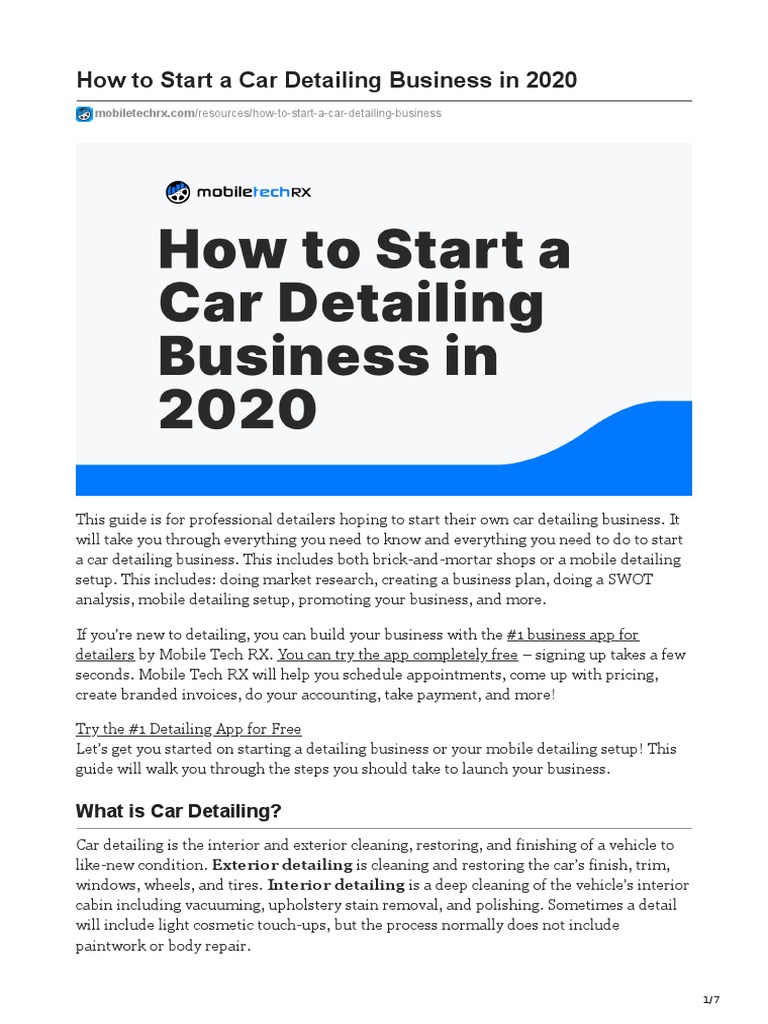 A Comprehensive Guide to Starting a Successful Car Detailing Business