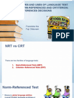 Types and Uses of Language Test: Norm-Referenced and Crtiterion-References Decisions