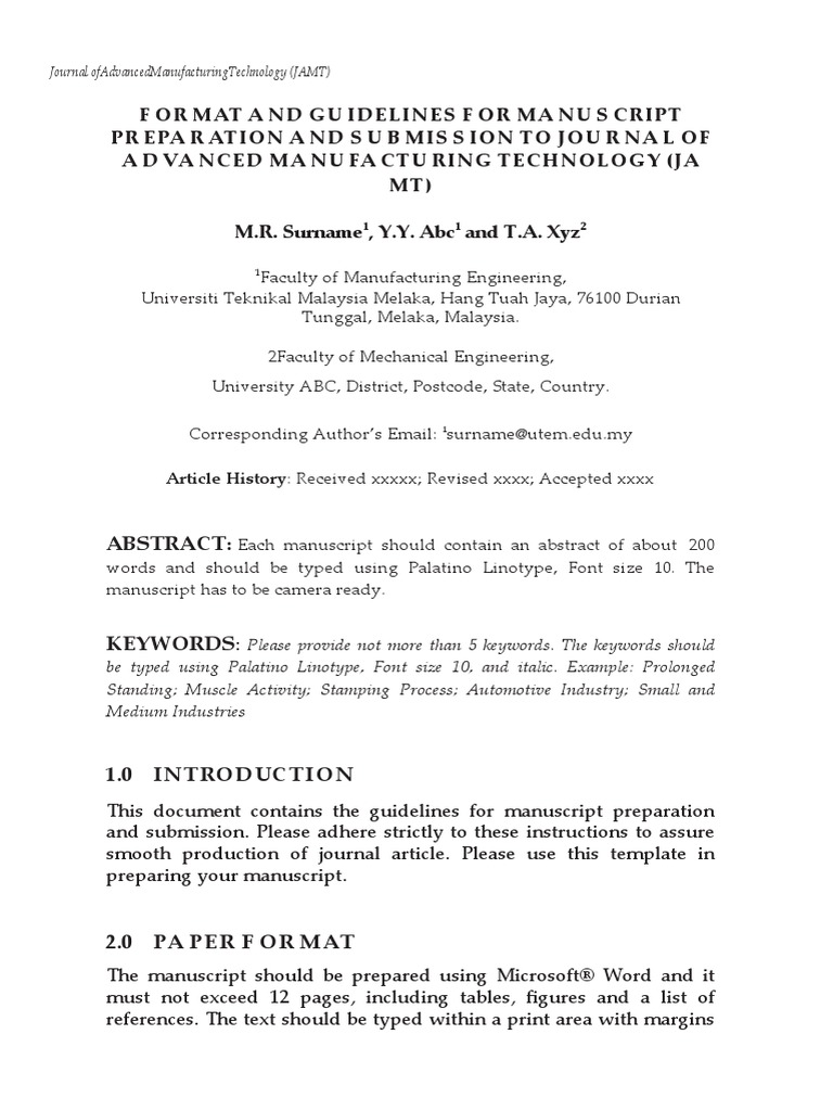 Formatandguidelinesformanuscript Preparationandsubmissiontojournalof ...