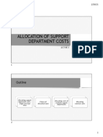 Allocation of Support Department Costs: Outline