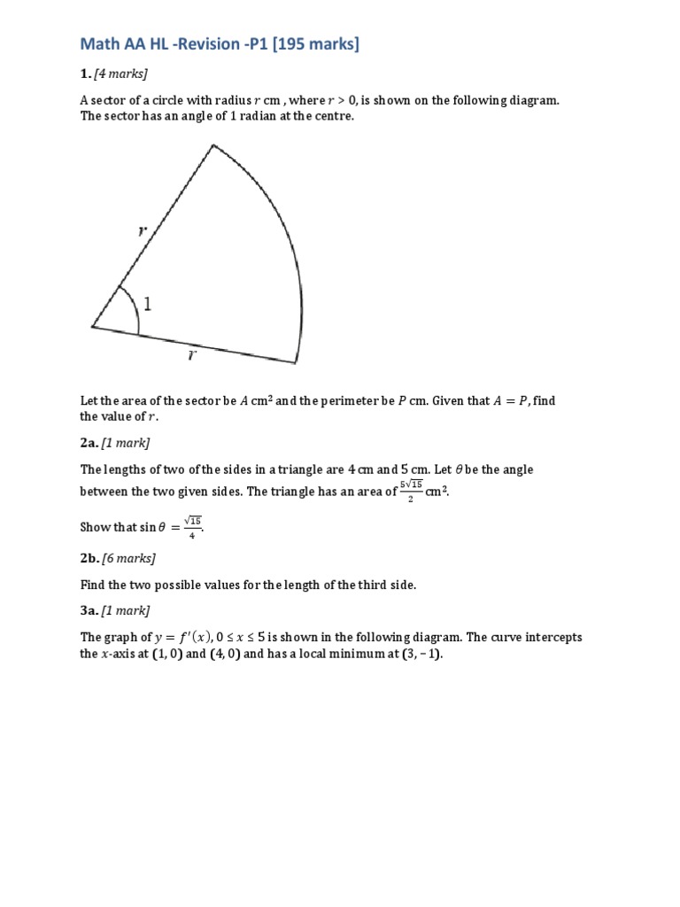 IB Math AA (数学AA) HL過去問10年分　(1) IB Math AA (数学AA) HL過去問10年分 (1) IB Math AA (数学AA) HL過去