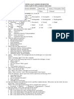 Penilaian Akhir Semester Ganjiltahun Pelajaran 2020-2021: I. Choose The Correct Answer by Crossing A, B, C, D, or E!