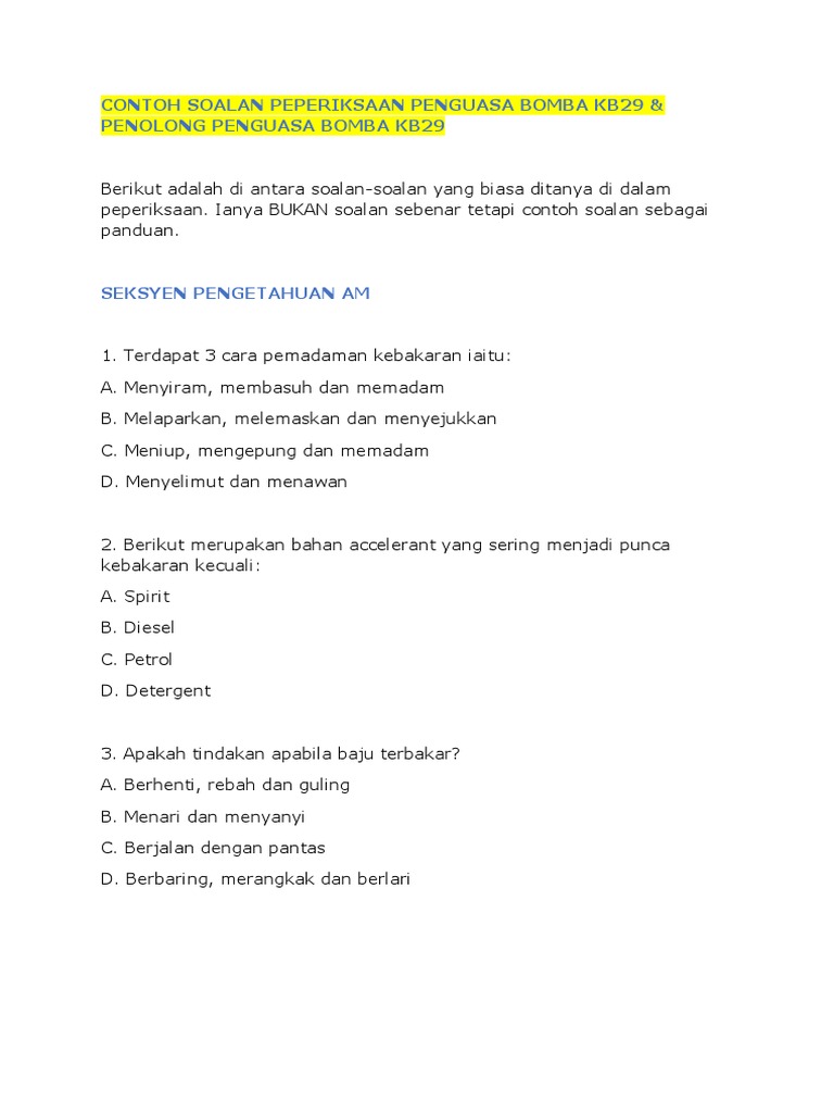 Contoh Soalan Pengetahuan Am Exam Boma Kb41 Kb29 Pdf