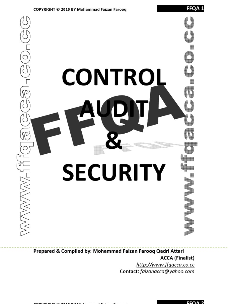 Control, Audit and Security - ACCA F1 | PDF | Internal Control ...
