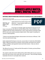 Apple Introduces Apple Watch, Bigger Iphones, Digital Wallet