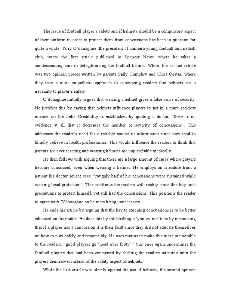 Vce English Language Analysis | PDF | Concussion