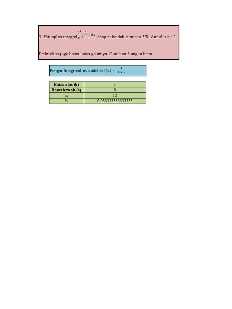 Metode Simpson 3/8 untuk Integrasi | PDF
