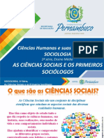 As Ciências Sociais e Os Primeiros Sociólogos (1)