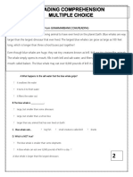 1 COMPREHENSION MULTIPLE CHOICE X