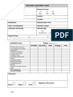 Blank Interview Assessment Sheet