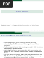 Wireless Networks: Book: (1st Chapter) T. S. Rappaport, Wireless Communications, 2nd Edition, Pearson