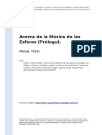 Massa, Pablo (2006) - Acerca de La Musica de Las Esferas (Prologo)