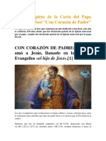 CARTA DEL PAPA SOBRE SAN JOSÉ