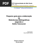Pequeno guia para elaboração de referencias bibliograficas segundo Vancouver - autoria de GOMES, S. P.