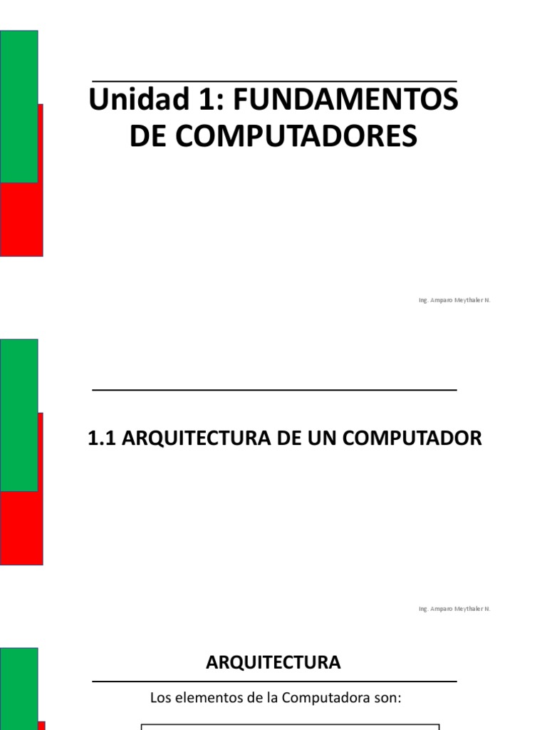 Fundamentos de Computadoras - Clase 1 | PDF | Unidad Central de ...