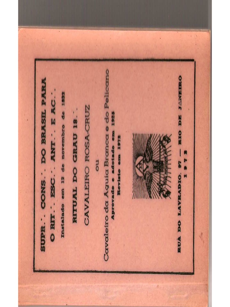 REAA Ritual Do Grau 18 Cavaleiro Rosa Cruz PDF | PDF