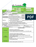 Daily Lesson Plan: Teacher'S Name: Tharani Paramasivam