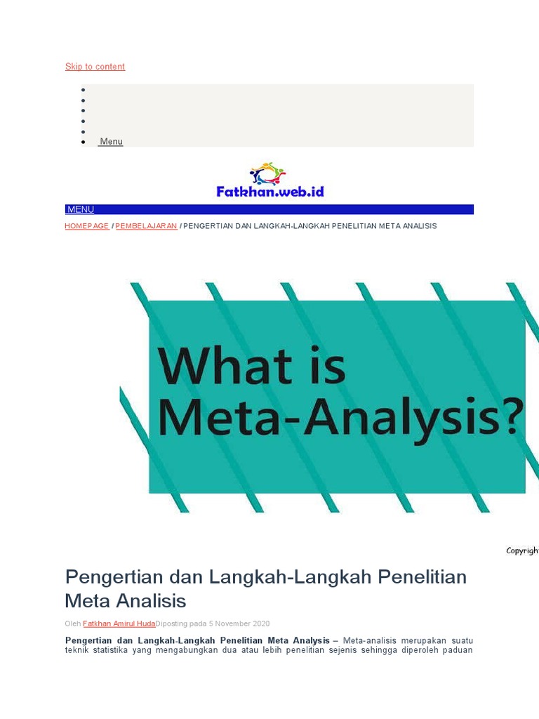 Pengertian Dan Langkah-Langkah Penelitian Meta Analisis: Skip To ...