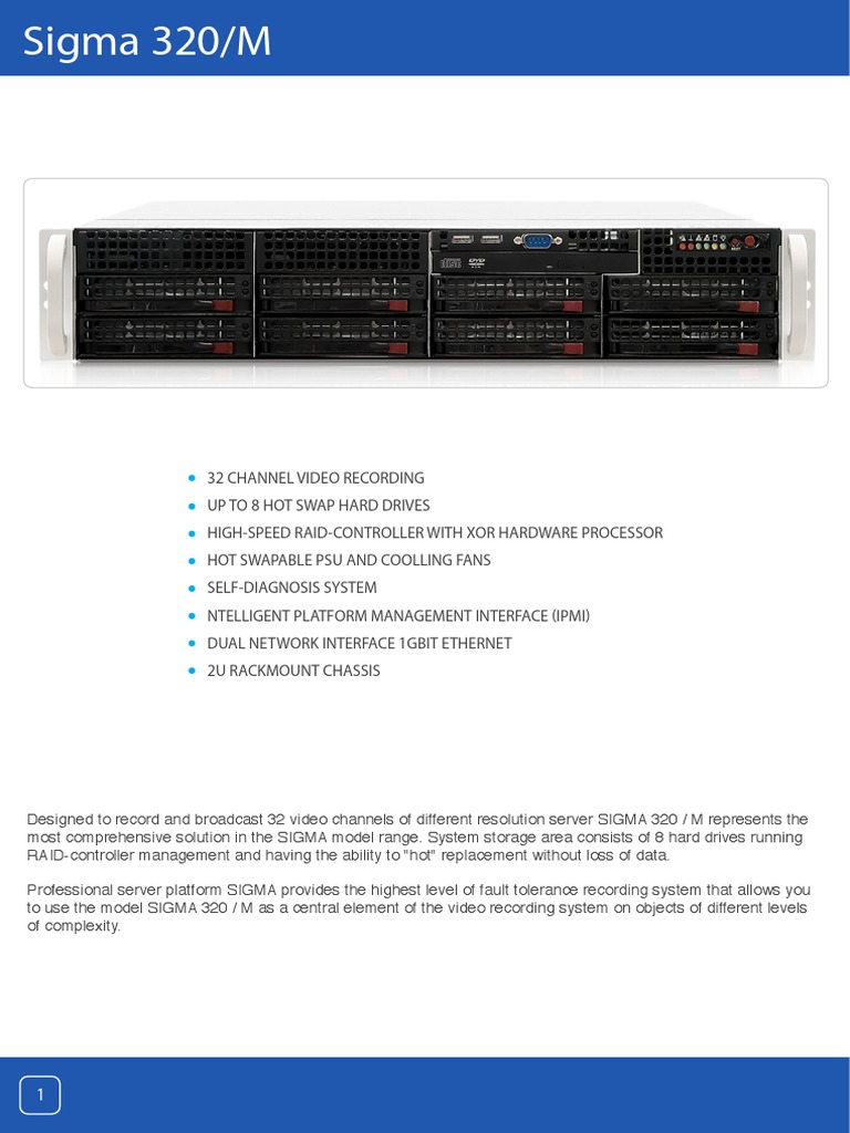 Sigma 320-M | PDF | Hard Disk Drive | Server (Computing)