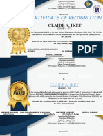 Certificate of Recognition: Claide A. Iket
