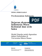 Modul 02 Perekonomian Indonesia - Sejarah Ekonomi Indonesia Masa Kolonial Dan Orde Lama