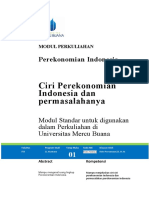 Modul 01 Perekonomian Indonesia - Ciri Perekonomian Indonesia Dan Permasalahannya