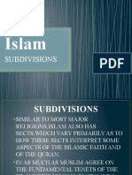 Islam SUBDIVISIONS (Report)