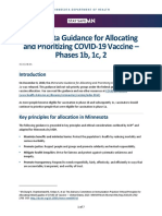 Minnesota Guidance For Allocating and Prioritizing COVID-19 Vaccine - Phases 1b, 1c, 2