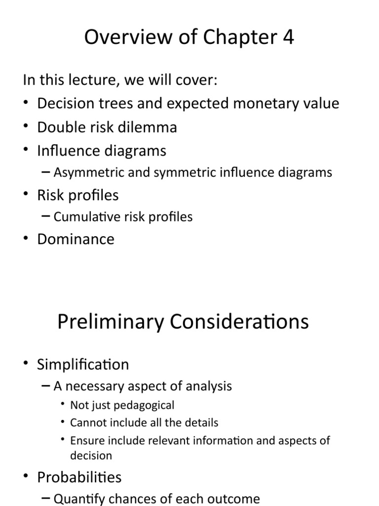 Decision Trees and Risk Profiles Explained | PDF | Risk | Uncertainty