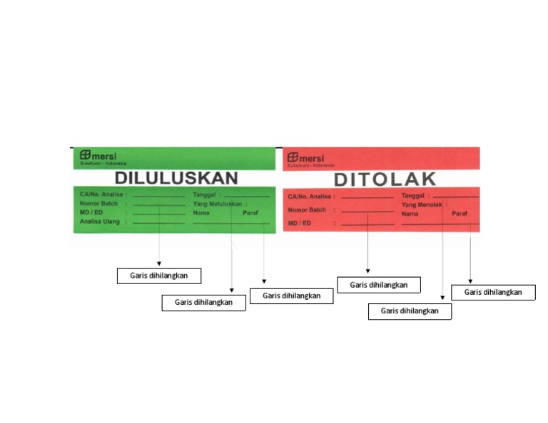 Design Label Diluluskan Dan Ditolak | PDF