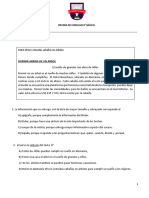 Prueba Lenguaje 8° Básico, Unidad 2.