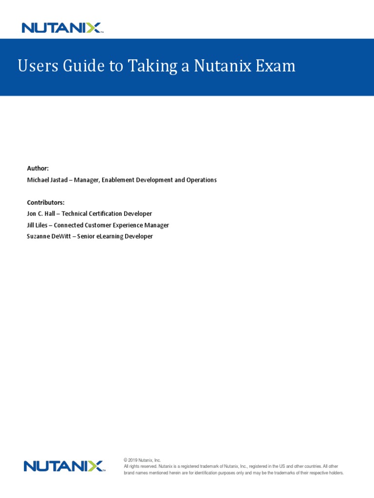 Users Guide To Taking A Nutanix Certification Exam PDF Voucher