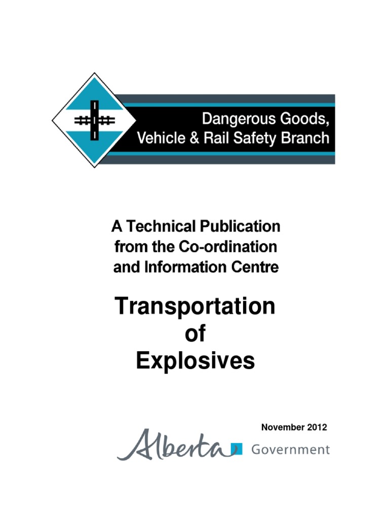 Transportation Of Dangerous Goods Explosives Un Classification Pdf