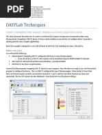 Dasylab Techniques: Create A Worksheet That Collects, Displays and Saves Temperature Data