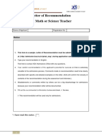 Becara Corea - Ficha Carta de Recomendación Del Profesor de Matemáticas o Ciencias