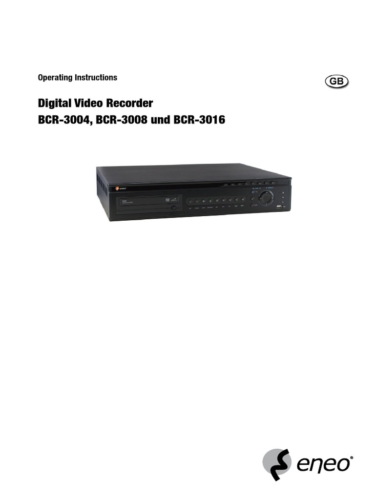 Digital Video Recorder BCR-3004, BCR-3008 Und BCR-3016 | PDF | Computer ...
