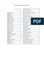 Match The Words in The Left Column With Their Synonyms