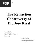 The Retraction Controversy of Dr. Jose Rizal: Submitted by