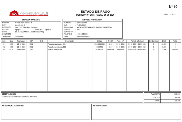 Estado de Pago | PDF