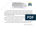 Recurso sobre processo seletivo mestrado Filosofia UFPI