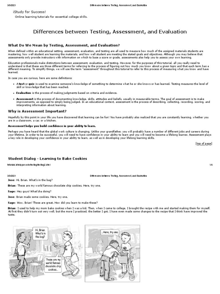TESTING AND ASSESSMENT DIFFERENCE visual data 3